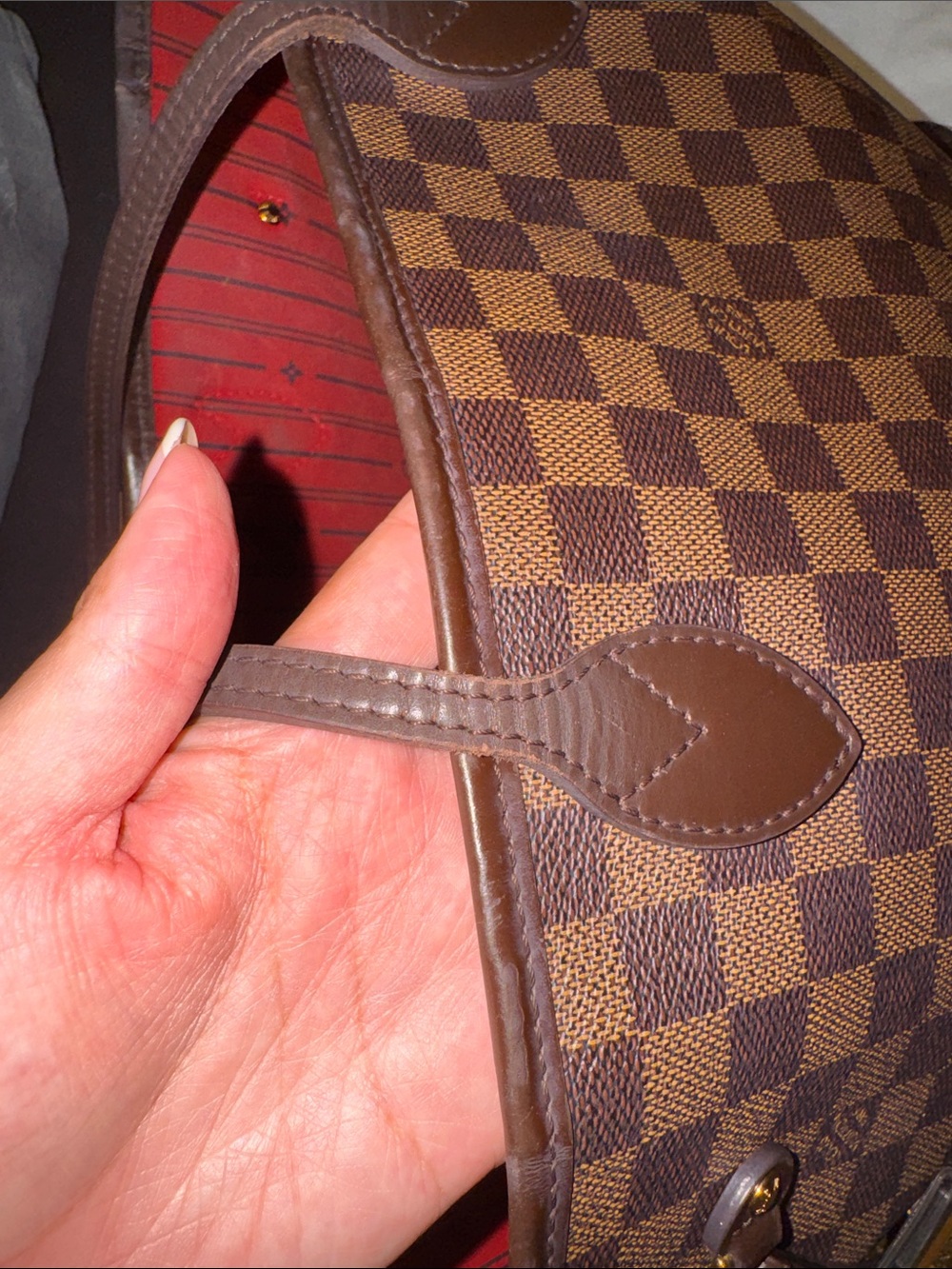 Designer-Style Brown Check Tote Bag - Classic Brown - Picture 4 of 11